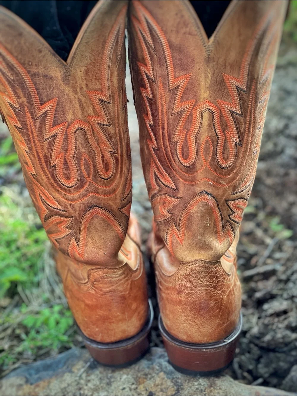 Lucchese Brown Crocodile-Textured Western Boots